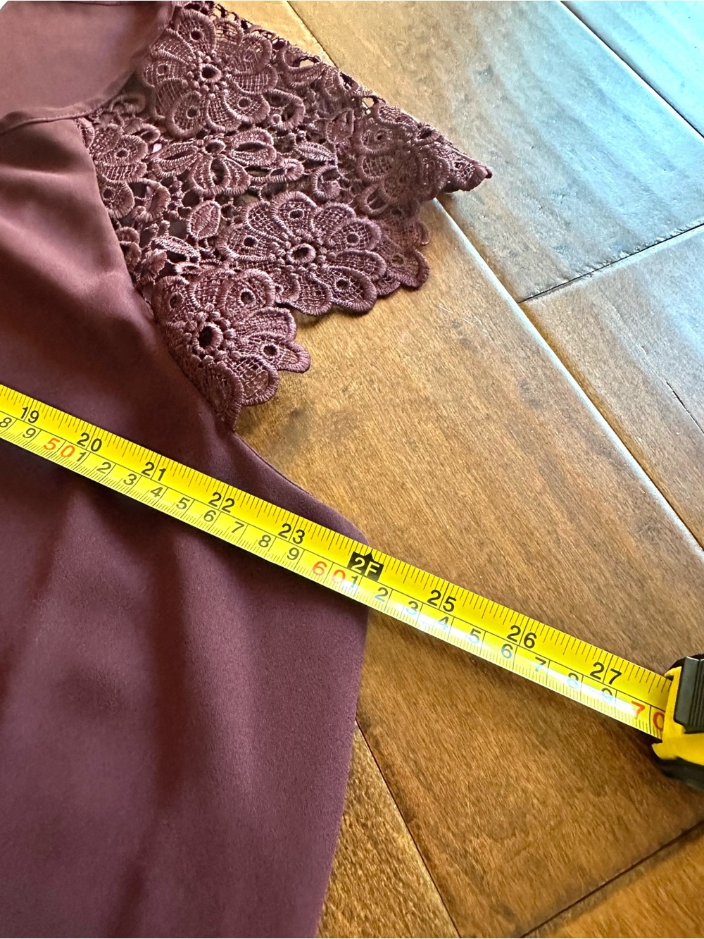 Philosophy Woman 2X Mauve Lace Shoulder Pleated Blouse Plus Size - Picture 7 of 8